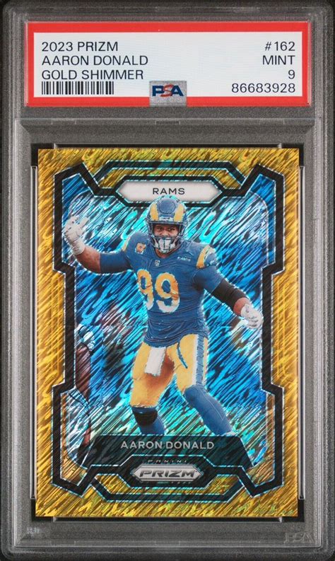 Panini Prizm Aaron Donald Gold Shimmer Psa Rams Nfl Ssp