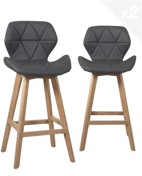 Lot De Chaises De Bar Tabouret Scandinave Si Ge Avec Dossier Simili