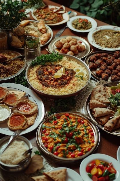 Celebración de eid al fitr con comida deliciosa Foto Gratis