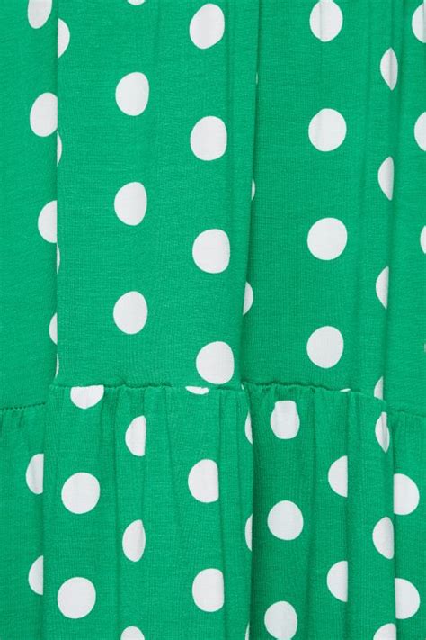 Yours Plus Size Green Polka Dot Print Sleeveless Maxi Dress Yours