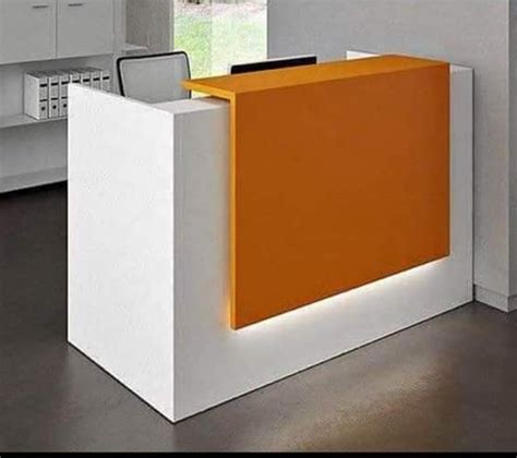 White Pre Laminated Particle Board Reception Table For Office At