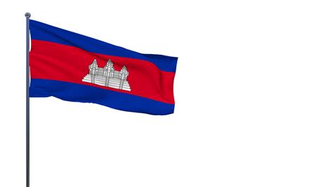 Cambodia Flag Waving In The Wind 3d Rendering National Day