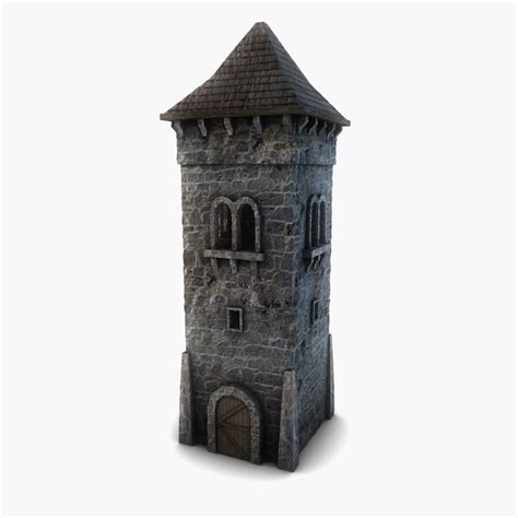 Low Poly Stone Tower 3d Model