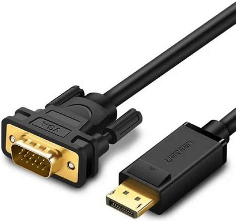 Black PVC UGreen 10247 DP Male To VGA Male Cable 1 5m For Computer At