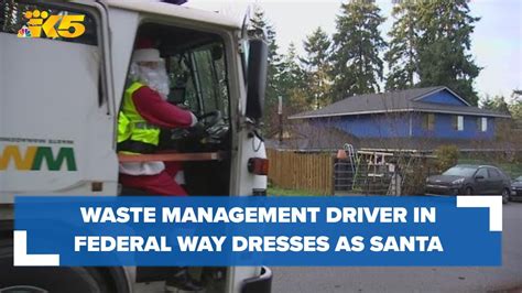 Waste Management Driver Dresses Up As Santa To Bring Holiday Cheer To