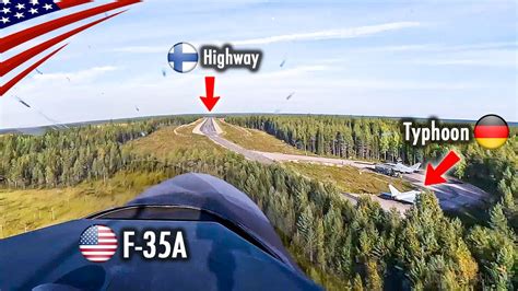 Amazing F 35 Cockpit View Landing And Take Off On Highway Youtube