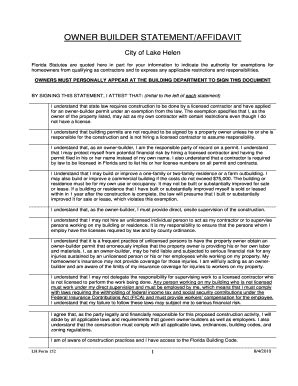 Fillable Online Form Homeowners Affidavit City Of Lake Helen Fax