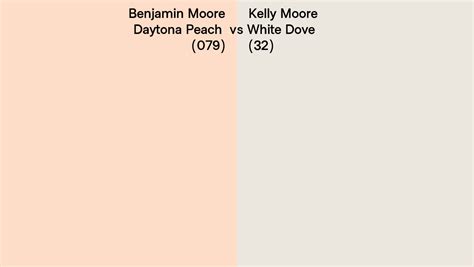 Benjamin Moore Daytona Peach 079 Vs Kelly Moore White Dove 32 Side By Side Comparison