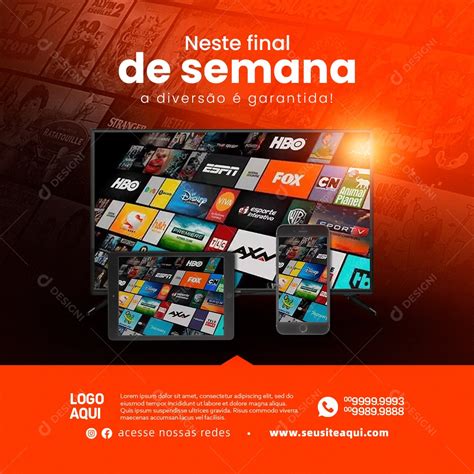 IPTV Neste Final de Semana Social Media PSD Editável download Designi