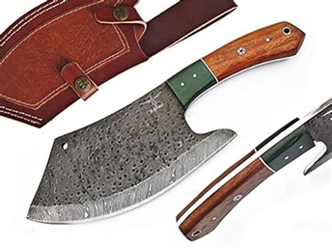 Handmade Damascus Steel Full Tang Cleaver Knife Butcher Knife Meat