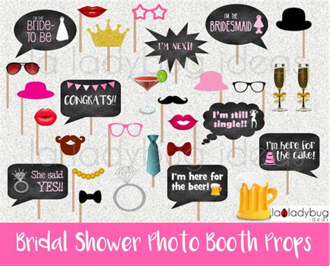 Bridal Shower Photo Booth Props Printable Diy Bachelorette Etsy