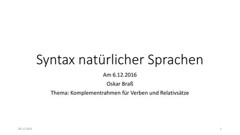 Syntax natürliche Sprachen