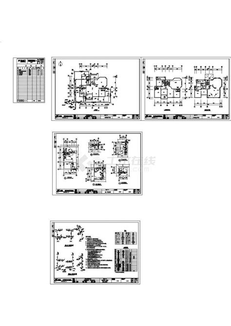 某三层砖混结构独立小别墅（482㎡）设计cad全套建筑施工图（含设计说明，含结构设计，含给排水设计，含电气设计）其他砌体结构土木在线