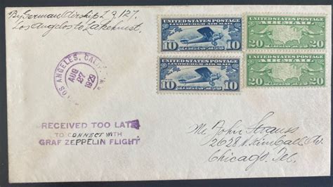 1929 Los Angeles USA Late For The LZ 127 Graf Zeppelin First Round