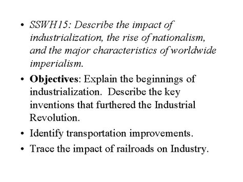 The Industrial Revolution Sswh Describe The Impact