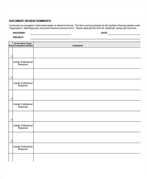 Free 17 Review Forms In Excel Pdf