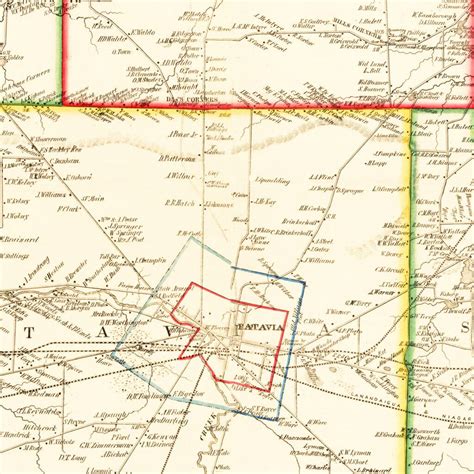 Vintage Map Of Genesee County New York 1854 By Teds Vintage Art