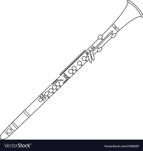 Isolated flute outline Royalty Free Vector Image