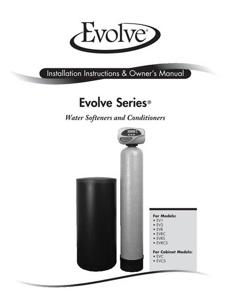 Pdf Evolve Series Water Softeners Salt Delivery