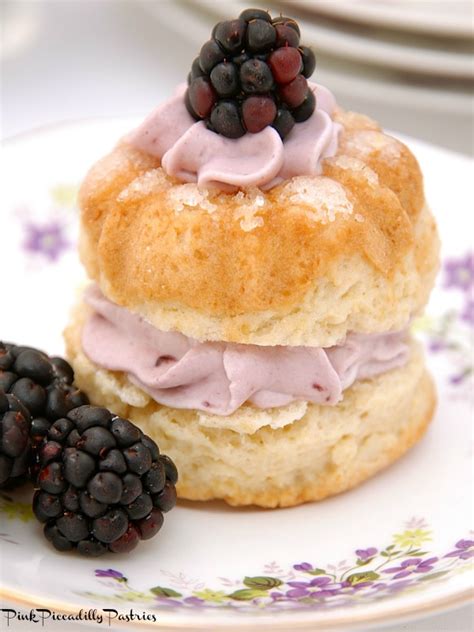 Pink Piccadilly Pastries Cream Tea Scones With Blackberry Whipped Cream