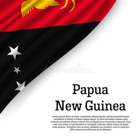 Waving Flag of Papua New Guinea Stock Illustration - Illustration of ...