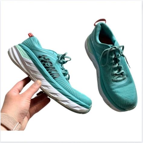 Hoka One One Bondi 7 Turquoise Running Shoes Size 95 Gem