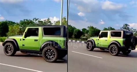 Indias St Hulk Green Mahindra Thar With Chrome Rims And Spinners