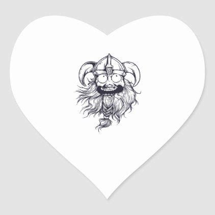 Viking Heart Sticker Unique Heart Gifts For Vintage Lovers