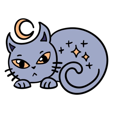 Design PNG E SVG De Gato Mágico Desenhado à Mão Para Camisetas