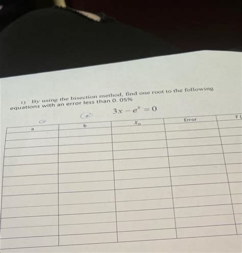 Solved 1 By Using The Bisection Method Find One Root To