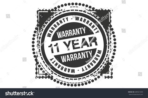 11 Year Warranty Vintage Grunge Rubber Stock Vector Royalty Free