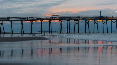 Atlantic Beach Pier on the North Carolina Coast at Sunset Stock Photo ...