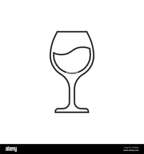 Wine Glass Icon In Flat Style Champagne Beverage Vector Illustration