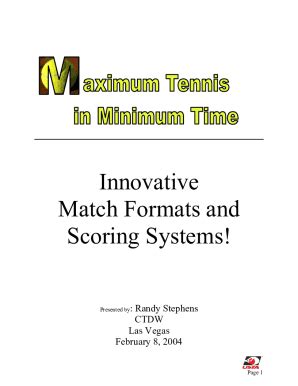 Fillable Online Innovative Match Formats And Scoring Systems Fax Email