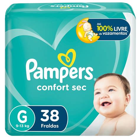 Fralda Descartável Infantil Pampers Confort Sec G Pacote 38 Unidades