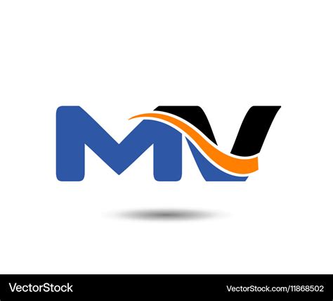 Mv Company Linked Letter Logo Royalty Free Vector Image