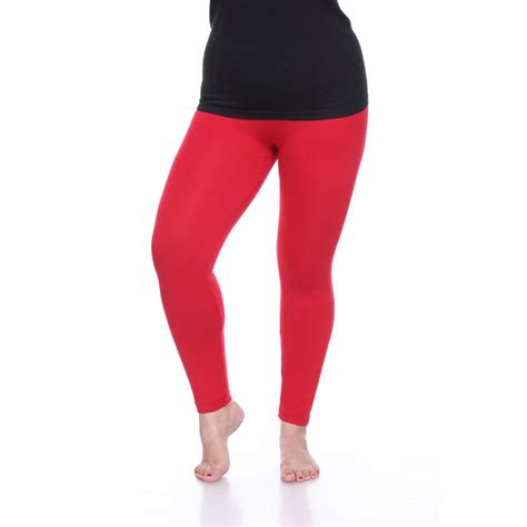 White Mark Plus Size Super Stretch Solid Leggings