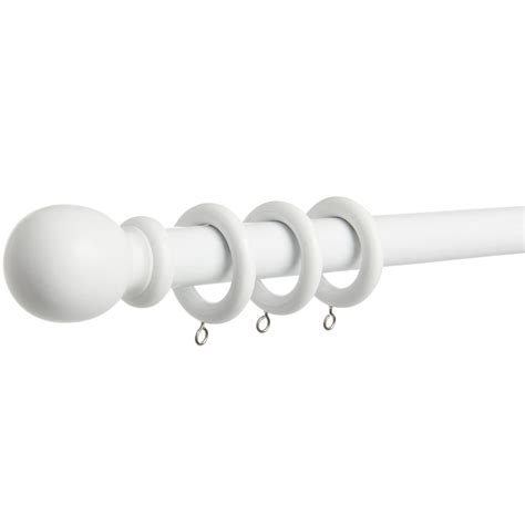 Wilko 150cm X 28mm White Wood Effect Curtain Pole Wilko