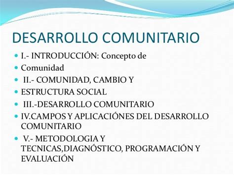 Desarrollo Comunitario