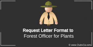 Request Letter Format to Forest Officer for Plants