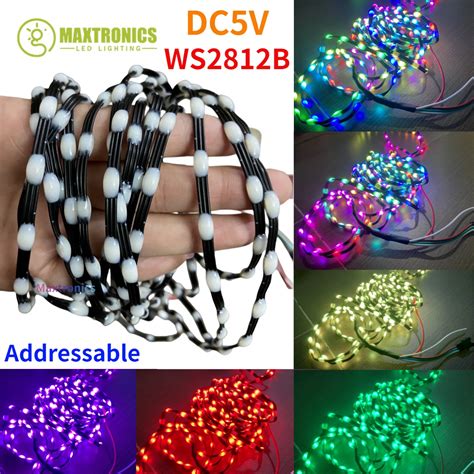 Pcs Dc V Ws Led Pebble Pixel String Light Rgb Addressable