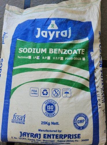 Sodium Benzoate IP For Preservative 25 Kg At Rs 80 Kg In Hyderabad