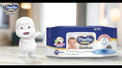 mamypoko extra clean wipes goodness  coconut  aloe vera extracts