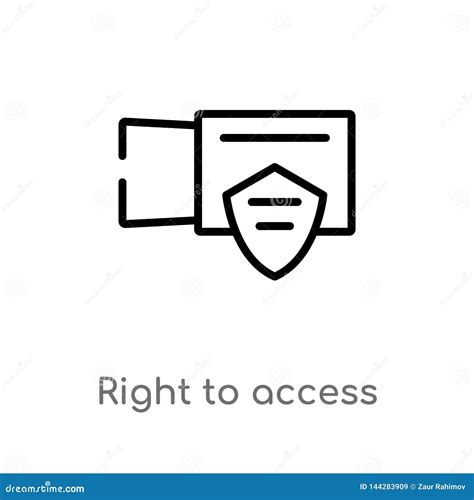 Outline Right To Access Vector Icon Isolated Black Simple Line Element Illustration From Gdpr