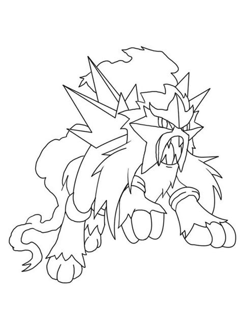 Pokemon Entei Coloring Pages Free Printable