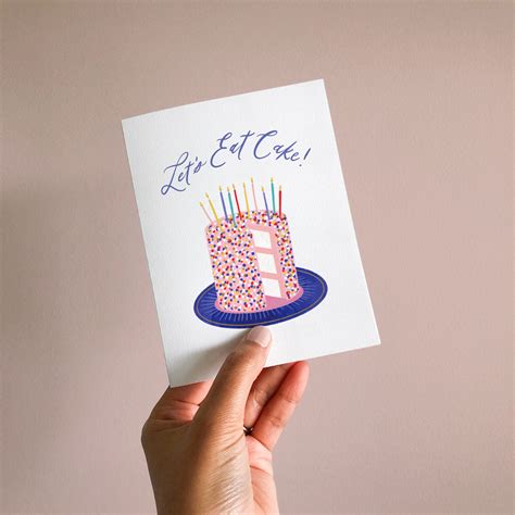 Lets Eat Cake Birthday Greeting Card Papelu Studio