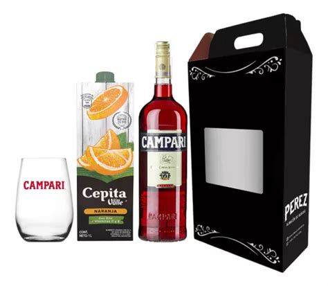 Kit Campari Ml Vaso Jugo Naranja L P Rez Bebidas