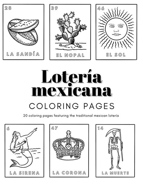 Mexican Loter A Coloring Pages Etsy