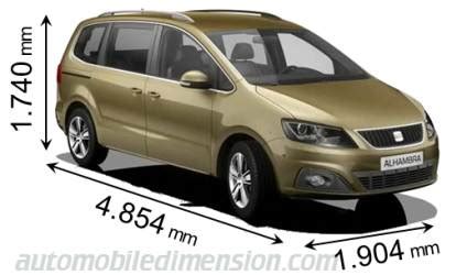 Seat Alhambra dimensions, boot space and similars