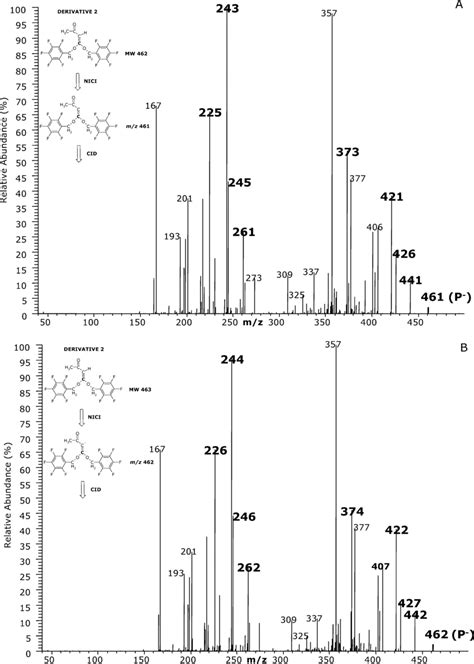 Gc Ms Ms Spectra Produced By Collision Induced Dissociation Of The